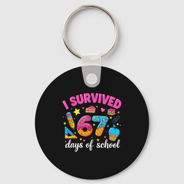 Chaveiro I Survived 67 Days Of School Funny Meme Teacher St (Frente)