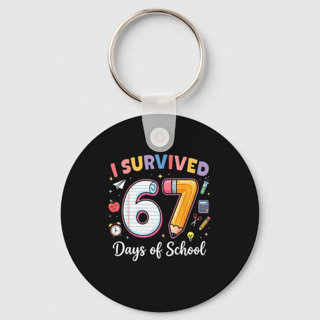 Chaveiro I Survived 67 Days Of School Funny Meme Teacher St (Frente)
