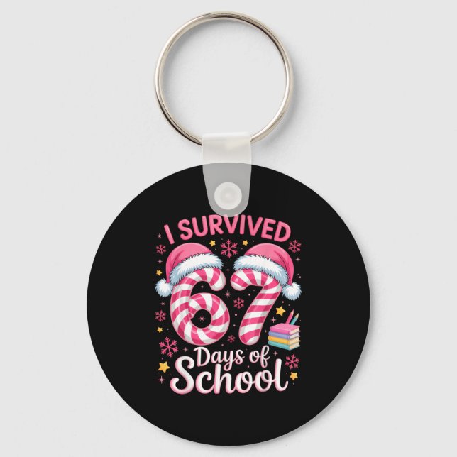 Chaveiro I Survived 67 Days Of School Funny Student Winter  (Frente)
