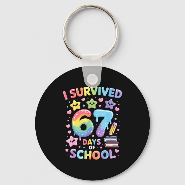 Chaveiro I Survived 67 Days Of School - Funny Teachers Stud (Frente)