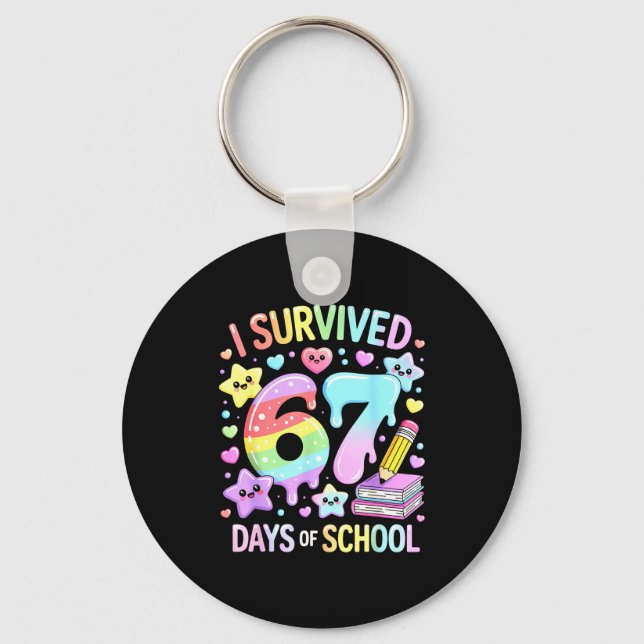 Chaveiro I Survived 67 Days Of School - Funny Teachers Stud (Frente)