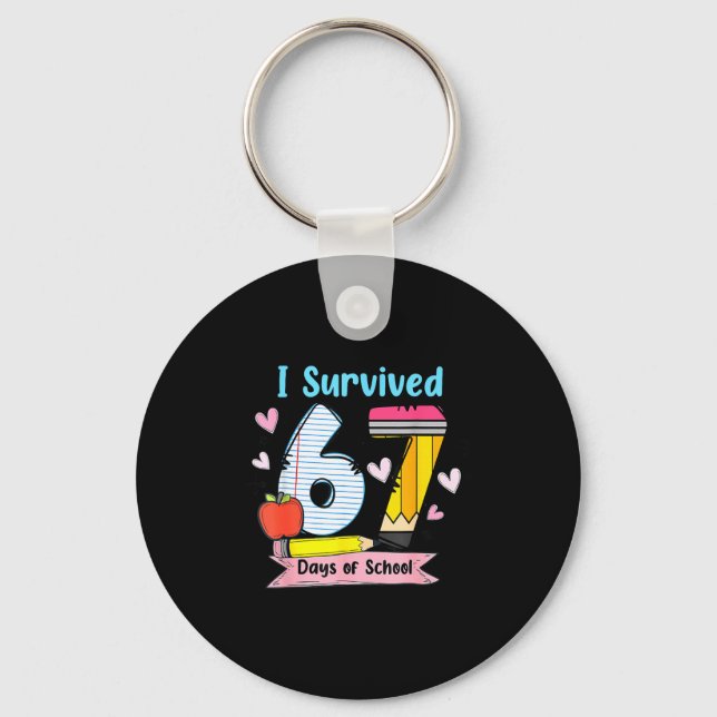 Chaveiro I Survived 67 Days Of School, Funny Teachers Stude (Frente)