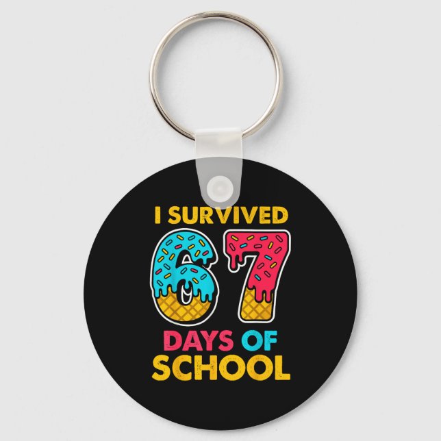 Chaveiro I Survived 67 Days Of School Ice Cream Drip Six Se (Frente)