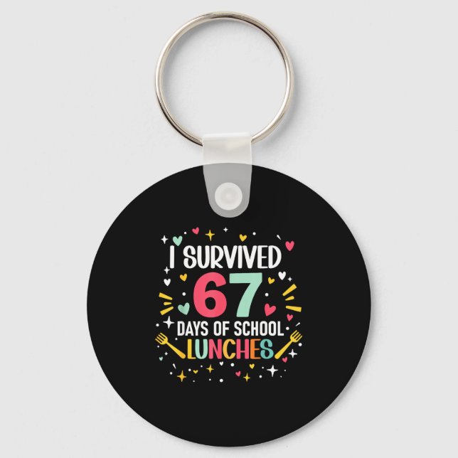 Chaveiro I Survived 67 Days Of School Lunches Cafeteria Lun (Frente)
