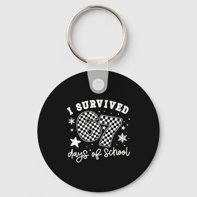 Chaveiro I Survived 67 Days Of School Students Teachers 100 (Frente)
