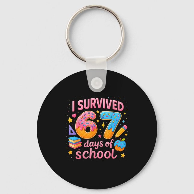 Chaveiro I Survived 67 Days Of School Teachers Student Six  (Frente)