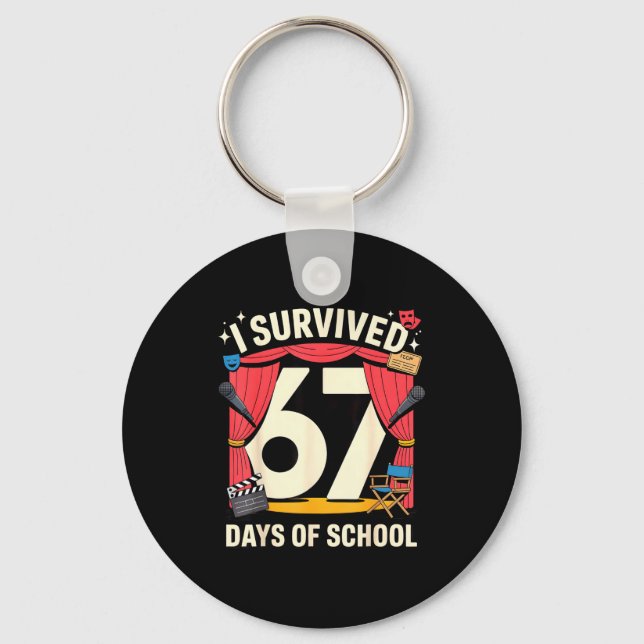 Chaveiro I Survived 67 Days Of School - Teachers Students A (Frente)