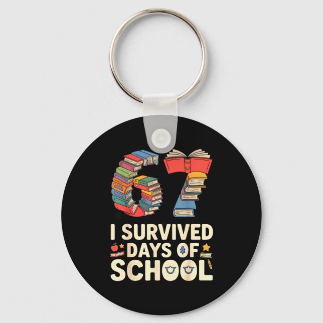 Chaveiro I Survived 67 Days Of School - Teachers Students B (Frente)