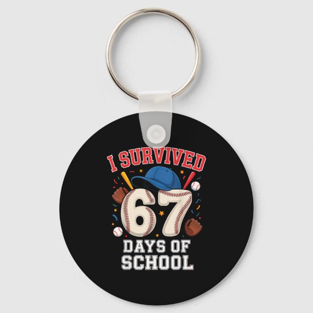 Chaveiro I Survived 67 Days Of School Teachers Students Bas (Frente)