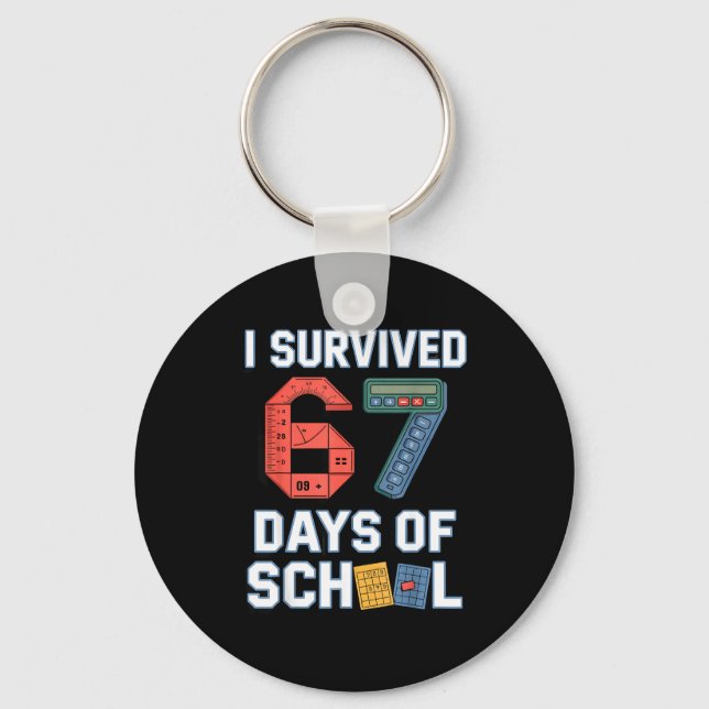Chaveiro I Survived 67 Days Of School - Teachers Students M (Frente)