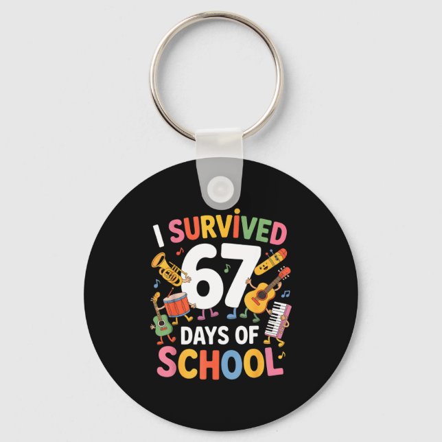 Chaveiro I Survived 67 Days Of School - Teachers Students M (Frente)