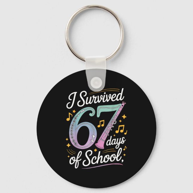 Chaveiro I Survived 67 Days Of School - Teachers Students M (Frente)