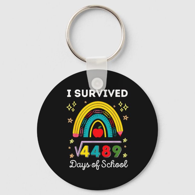 Chaveiro I Survived 67 Days Of School Teachers Students Six (Frente)