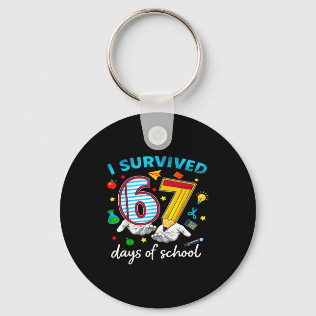 Chaveiro I Survived 67th Day Of School Six Seven Kids  (Frente)