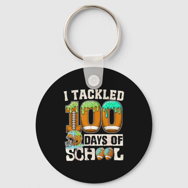 Chaveiro I Tackled 100 Days Of School Football Ice Cream Dr (Frente)
