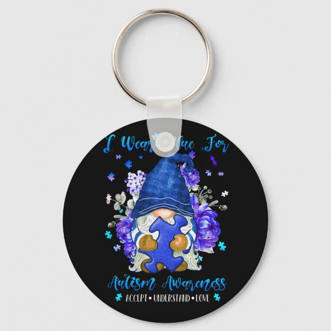 Chaveiro I Wear Blue For Autism Awareness Accept Understand (Frente)