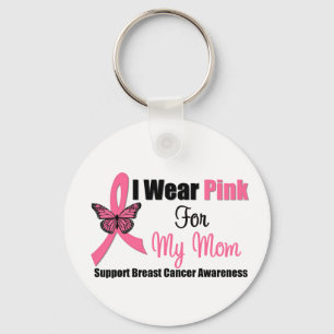 Chaveiro I Wear Pink Butterfly Ribbon For My Mom