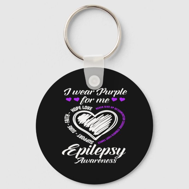 Chaveiro I Wear Purple For Me Warrior Fighter Epilepsy Awar (Frente)