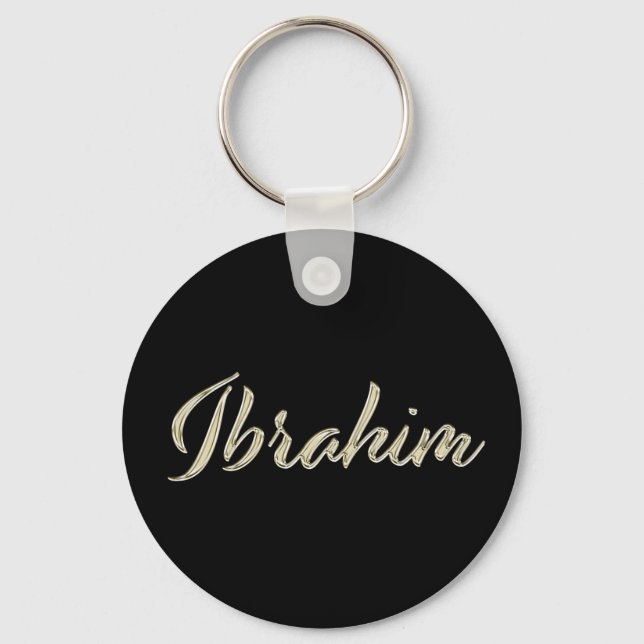 Chaveiro Ibrahim Name whitegold Button Schlüsselanhänger (Frente)