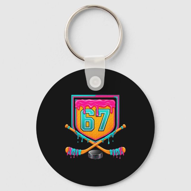 Chaveiro Ice Hockey Drip Number 67 Ice Hockey Player  (Frente)