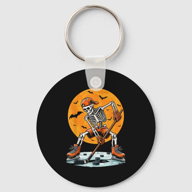 Chaveiro Ice Hockey Skeleton Soky Boys Halloween Hockey Pla (Frente)