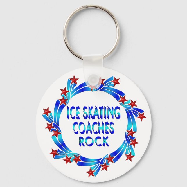 Chaveiro Ice Skating Coaches Rock Red Stars (Frente)