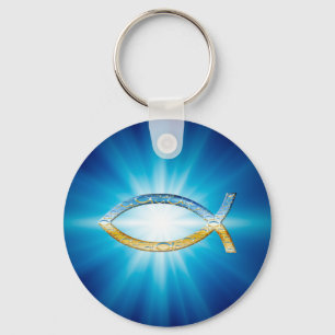 Chaveiro Ichthus - Christian Fish Symbol Sky & Ground