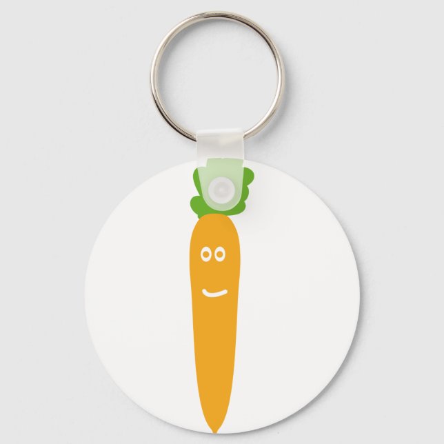 Chaveiro ícone de cenoura engraçada (Frente)