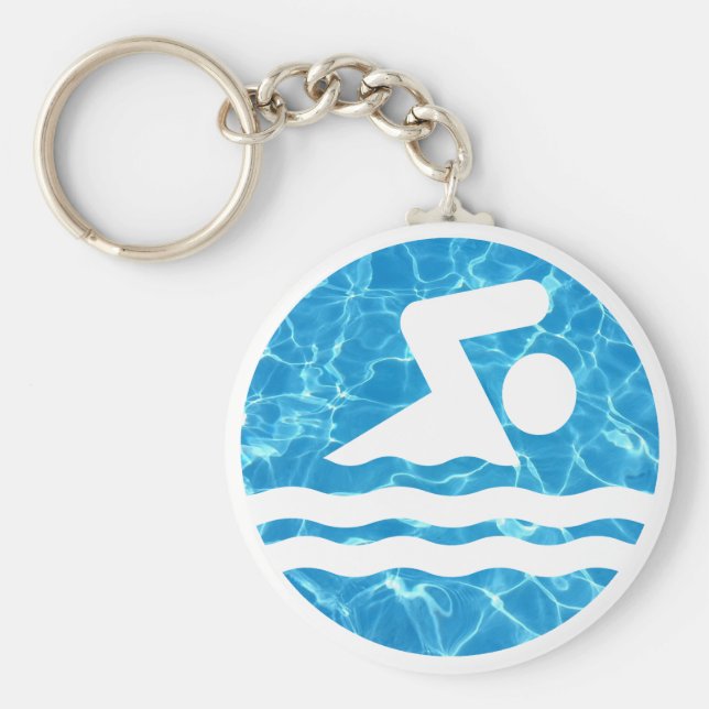 Chaveiro Ícone de Nadação e mergulho de Natação de água (Frente)