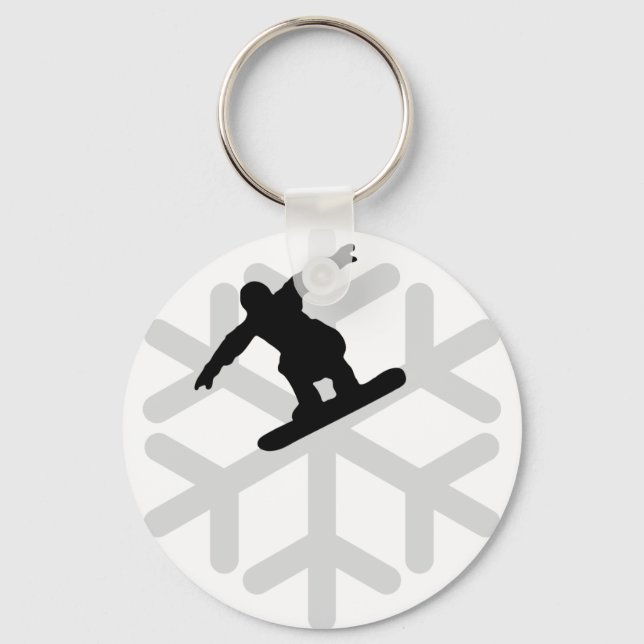 Chaveiro ícone de snowflake snowboarder (Frente)