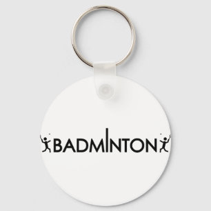 Chaveiro ícone de texto do jogador de badminton