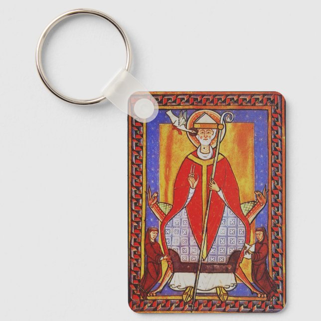 Chaveiro Ícone medieval de São Gregório Magno (Frente)