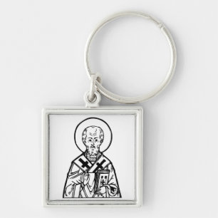 Chaveiro Ícone Ortodoxo Bizantino de São Nicolau de Mira