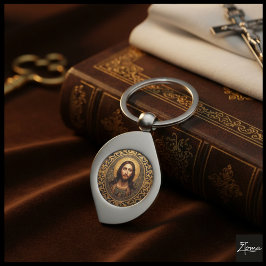 Chaveiro Ícone Sagrado Dourado - Jesus