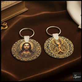 Chaveiro Ícone Sagrado Dourado - Jesus