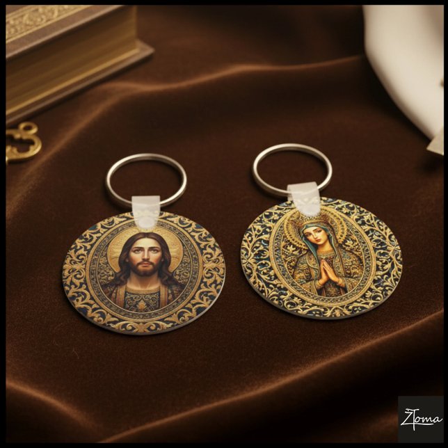 Chaveiro Ícone Sagrado Dourado - Jesus (Criador carregado)