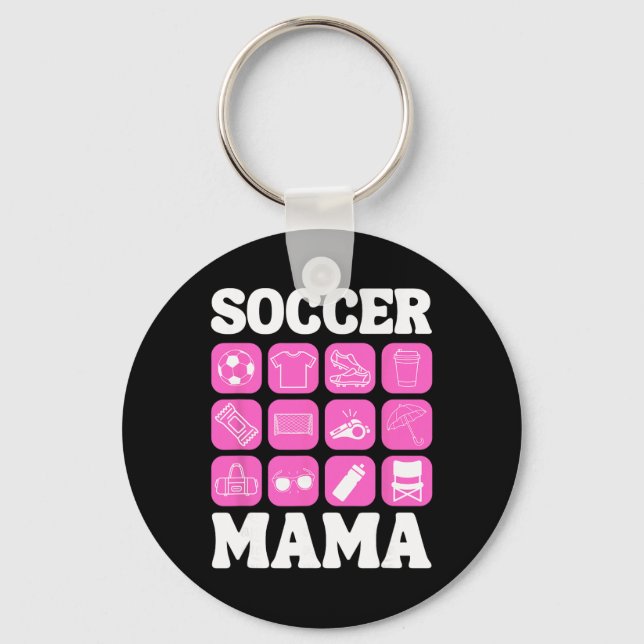 Chaveiro Ícones de Mãe de Futebol Essencial de Futebol _3  (Frente)