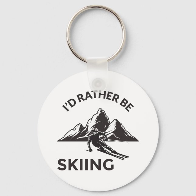 Chaveiro Id Preferencialmente Be Skiing - Skier Gift, Espor (Frente)