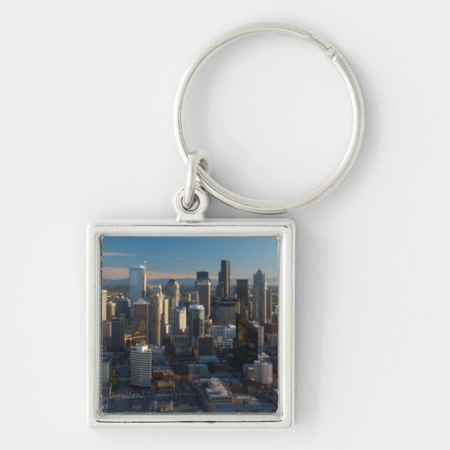 Chaveiro Ideia aérea da skyline da cidade de Seattle (Frente)