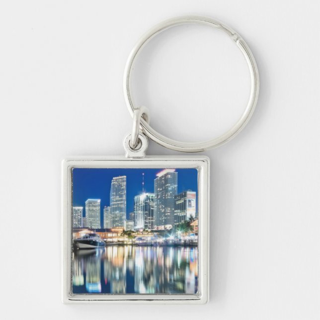 Chaveiro Ideia da skyline com reflexão na água, Miami (Frente)