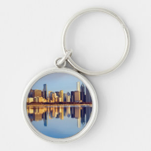 Chaveiro Ideia da skyline de Chicago com reflexão