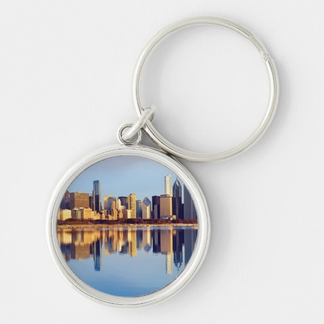 Chaveiro Ideia da skyline de Chicago com reflexão (Frente)