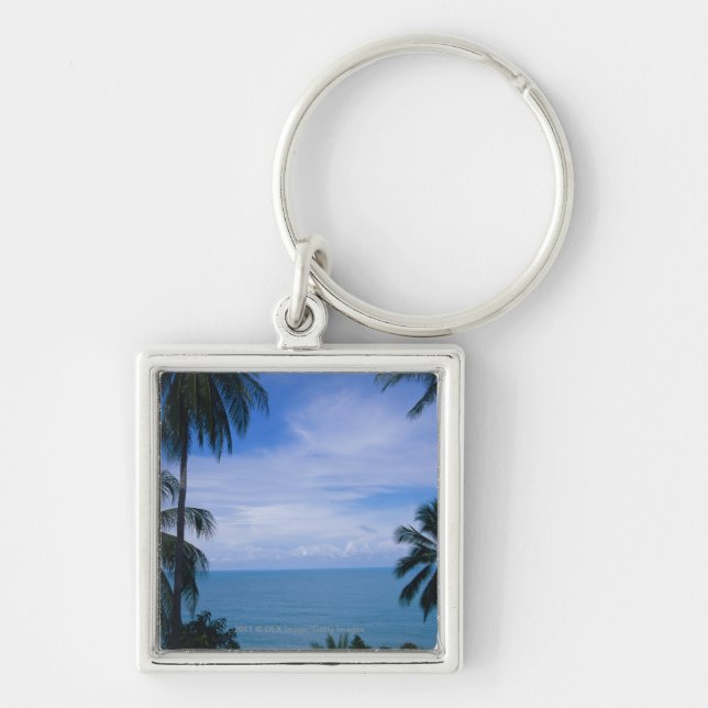 Chaveiro Ideia do horizonte do oceano da terra (Frente)