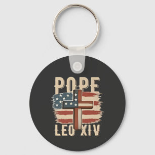 Chaveiro Igreja Cristã do Papa Leão XIV Bandeira dos EUA
