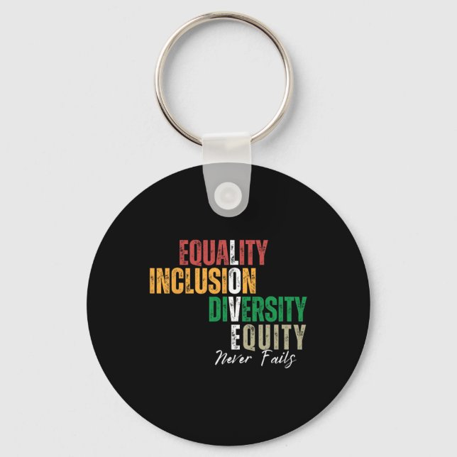 Chaveiro Igualdade Inclusão Diversidade Equidade Amor Nunca (Frente)