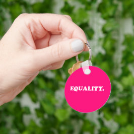 Chaveiro Igualdade minimalista da tipografia moderna rosa-q