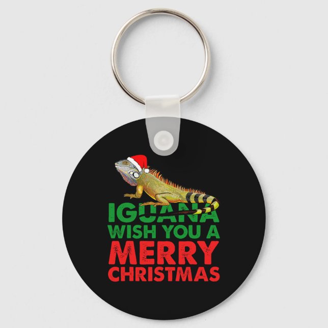Chaveiro Iguana Deseje A Você Um Feliz Natal Iguana (Frente)