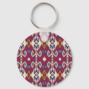 Chaveiro Ikat Chevron: Elegância Étnica