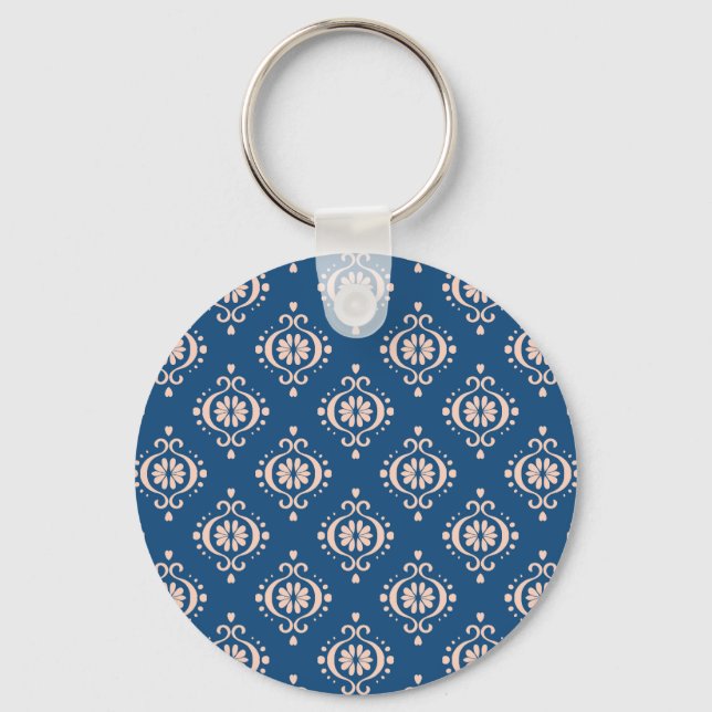 Chaveiro Ikat Geométrico Folklore Damask Ornament (Frente)
