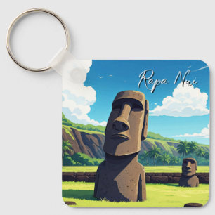 Chaveiro Ilha de Páscoa Chile Moai Viagem